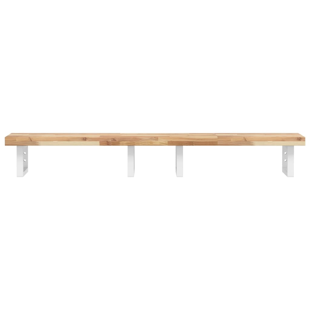Étagère de vasque murale acier et bois massif d'acacia - XIOS