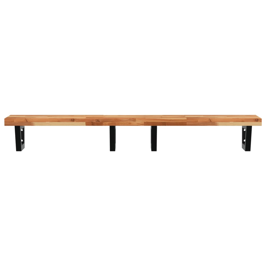 Étagère de vasque murale acier et bois massif d'acacia - XIOS