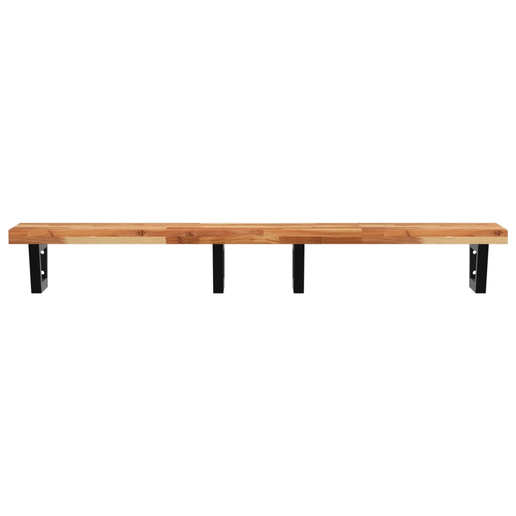 Étagère de vasque murale acier et bois massif d'acacia - XIOS