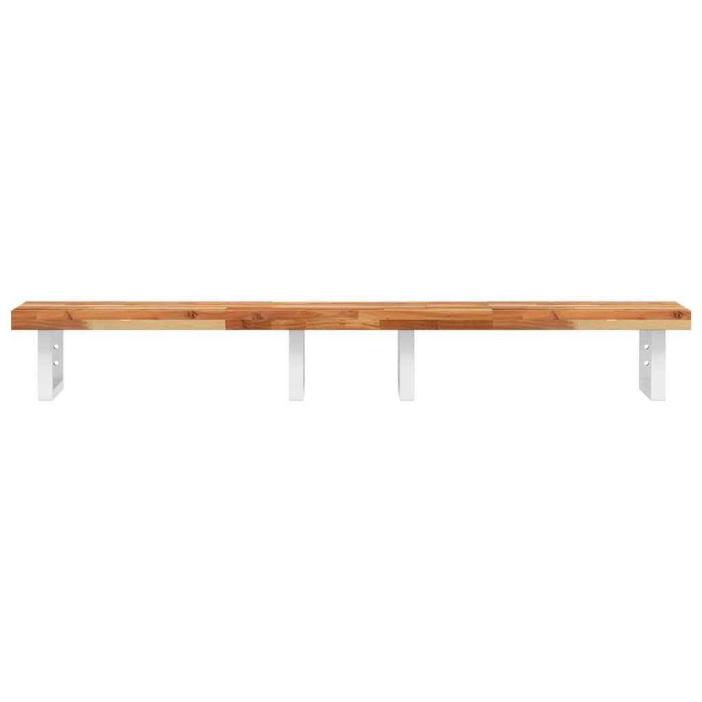 Étagère de vasque murale acier et bois massif d'acacia - XIOS
