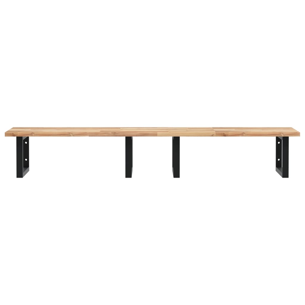 Étagère de vasque murale acier et bois massif d'acacia - XIOS
