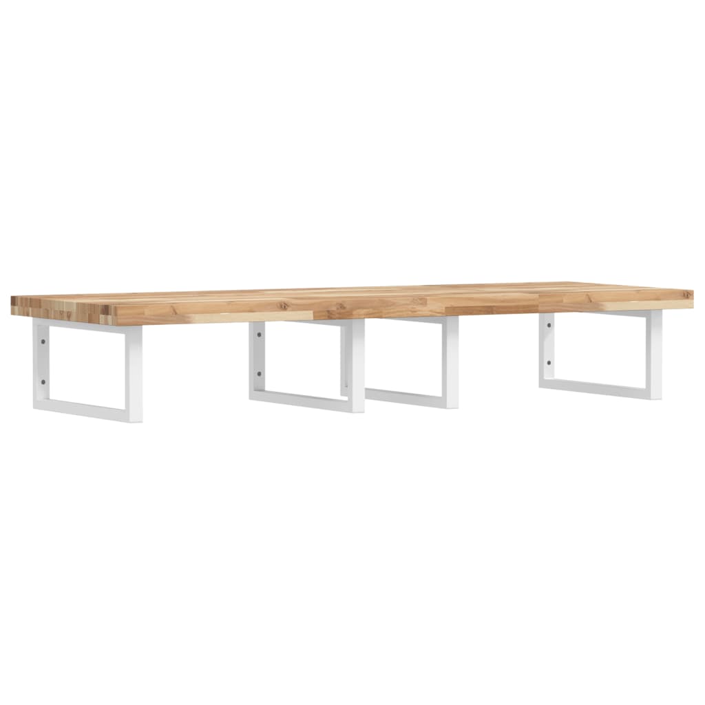Étagère de vasque murale acier et bois massif d'acacia - XIOS