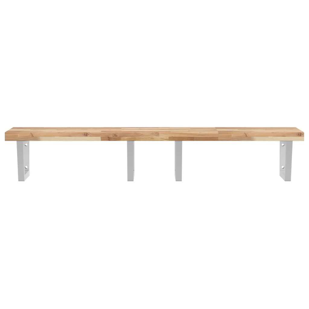 Étagère de vasque murale acier et bois massif d'acacia - XIOS