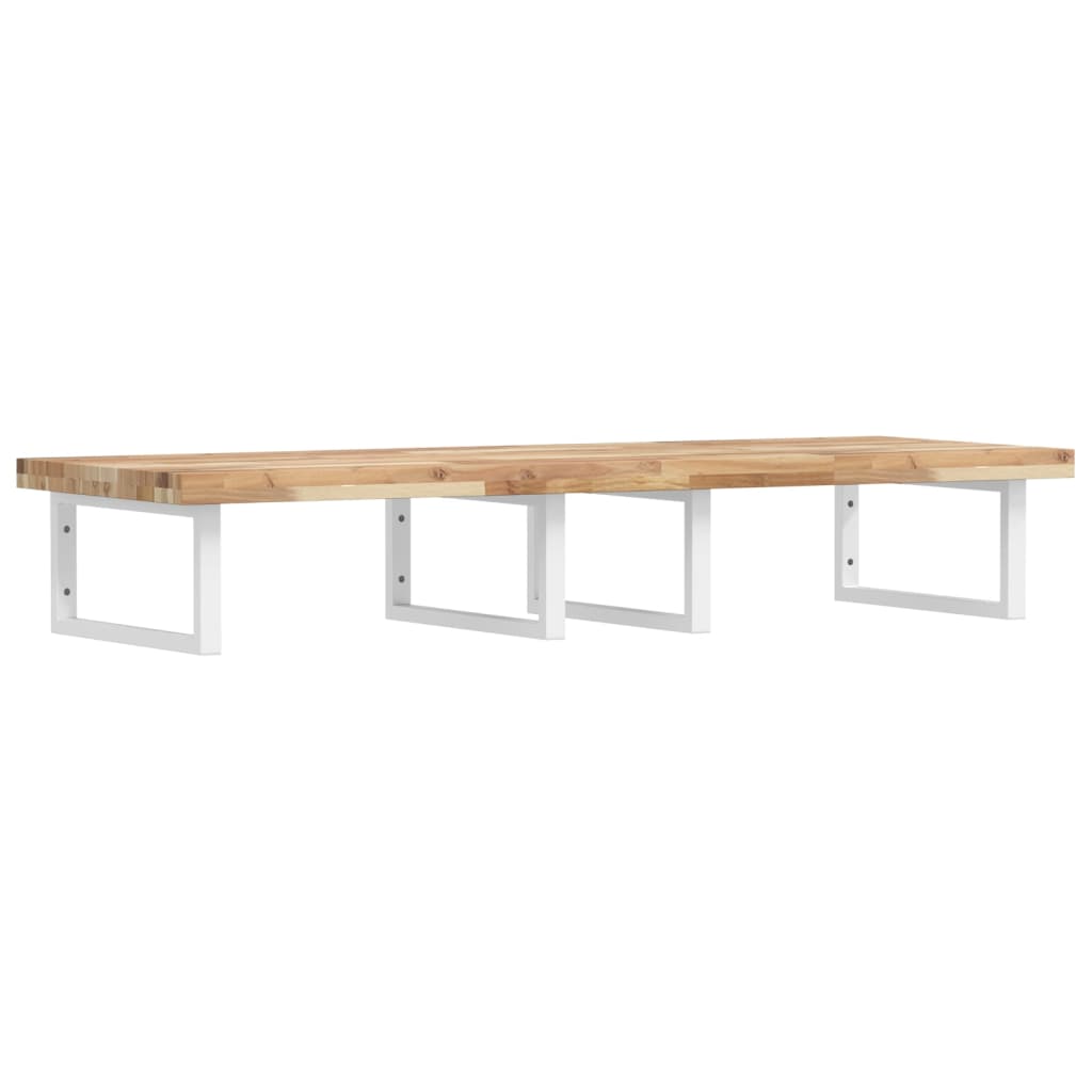 Étagère de vasque murale acier et bois massif d'acacia - XIOS