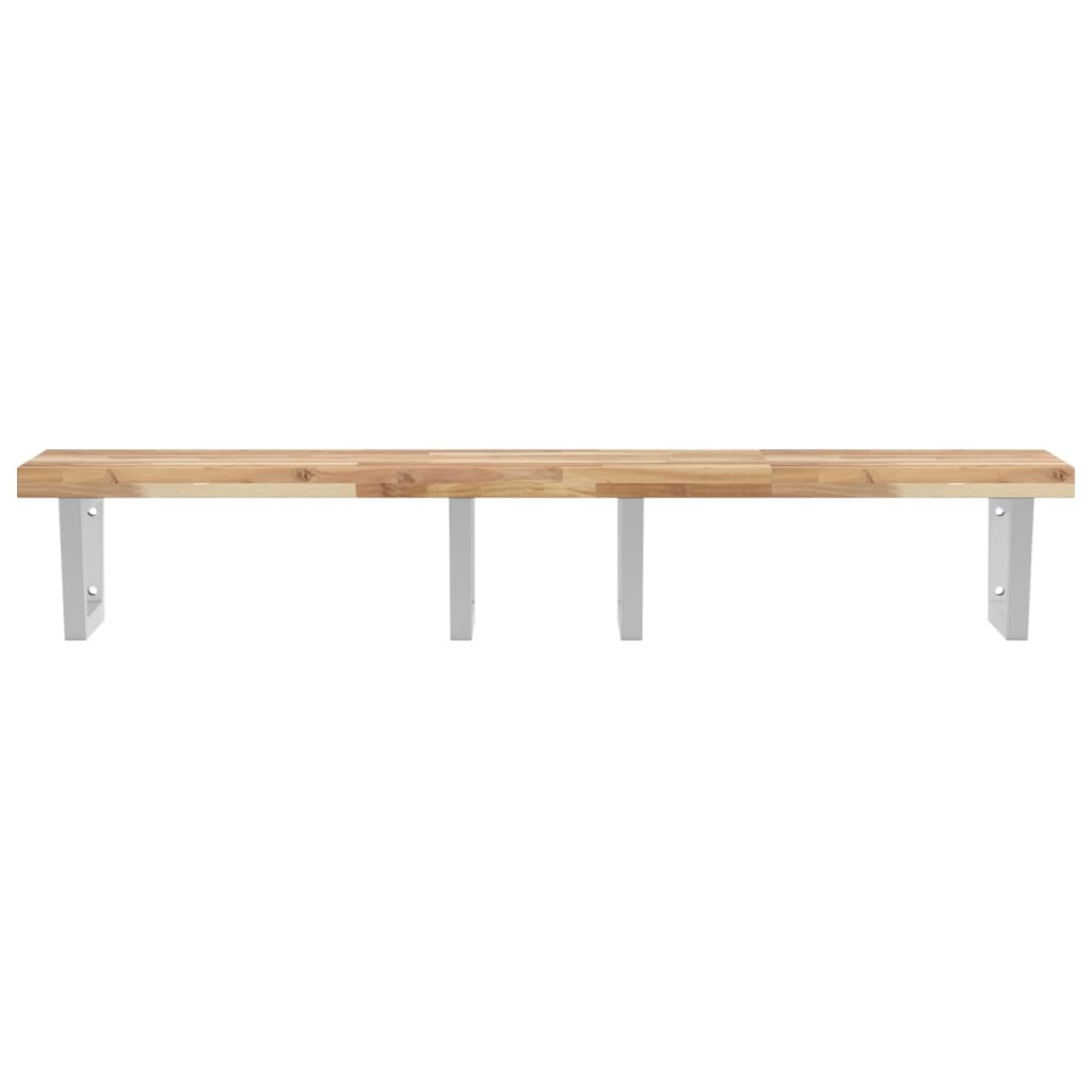 Étagère de vasque murale acier et bois massif d'acacia - XIOS