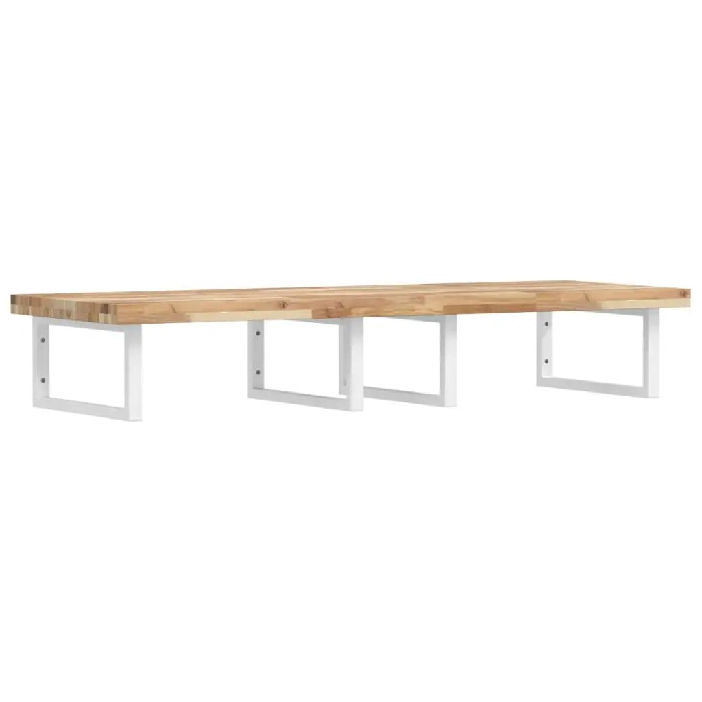 Étagère de vasque murale acier et bois massif d’acacia - XIOS