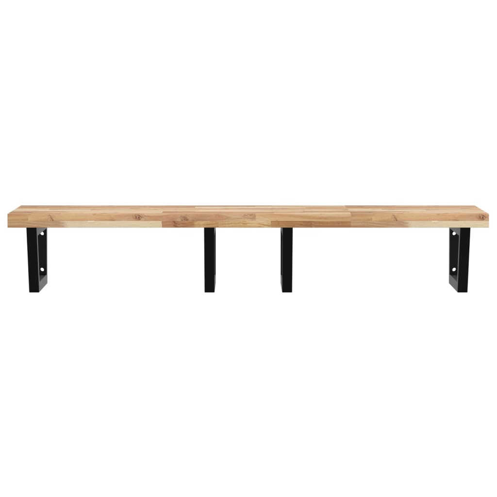 Étagère de vasque murale acier et bois massif d'acacia - XIOS