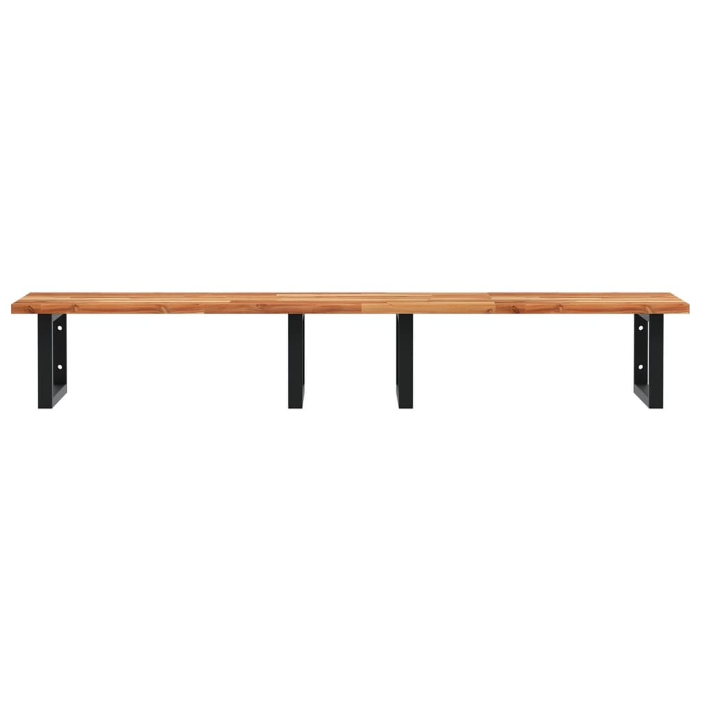 Étagère de vasque murale acier et bois massif d'acacia - XIOS