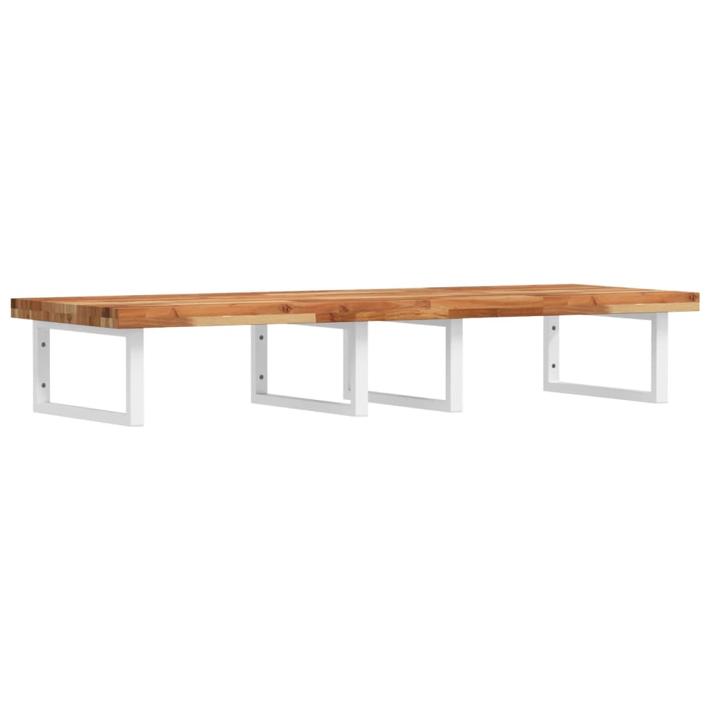 Étagère de vasque murale acier et bois massif d'acacia - XIOS