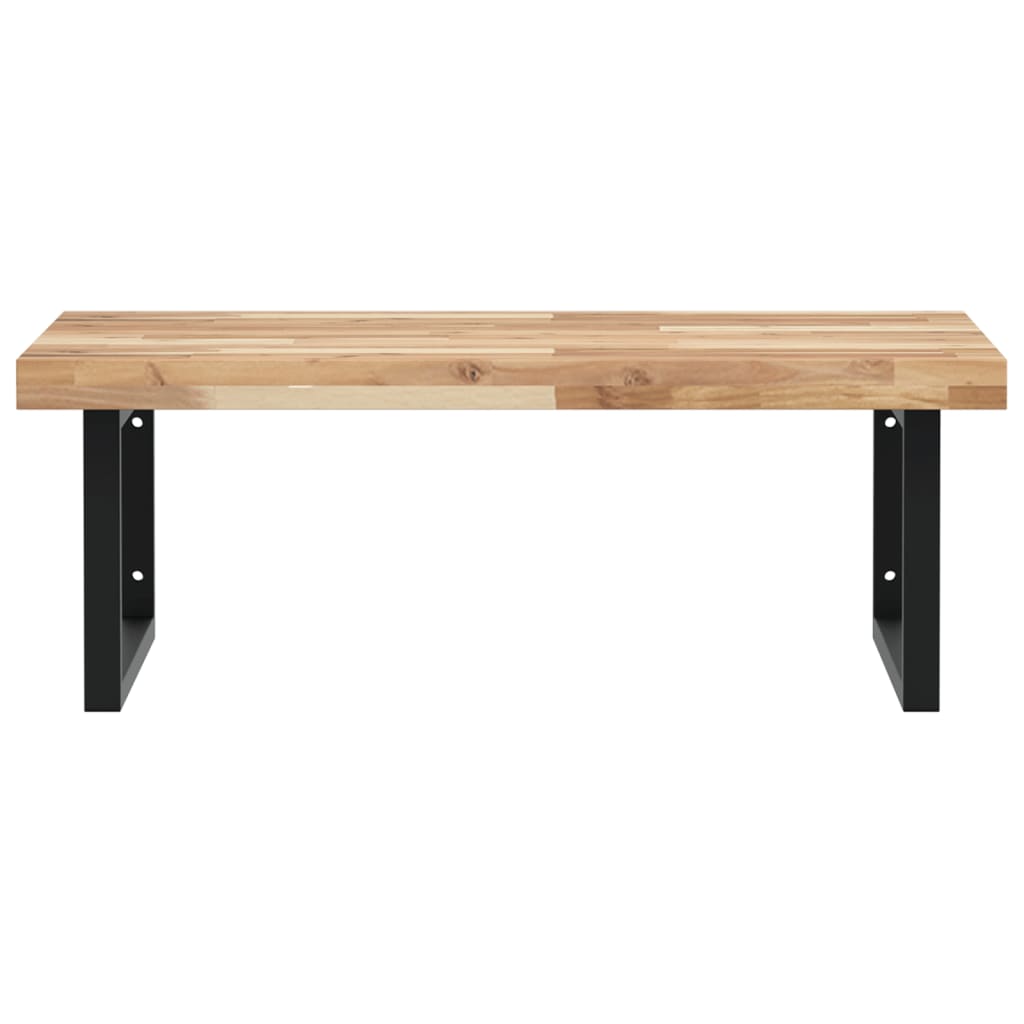 Étagère de vasque murale acier et bois massif d'acacia - XIOS