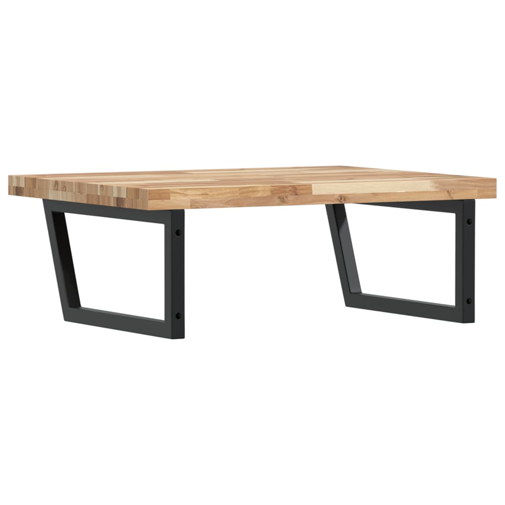 Étagère de vasque murale acier et bois massif d'acacia - XIOS