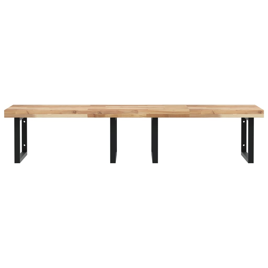Étagère de vasque murale acier et bois massif d'acacia - XIOS