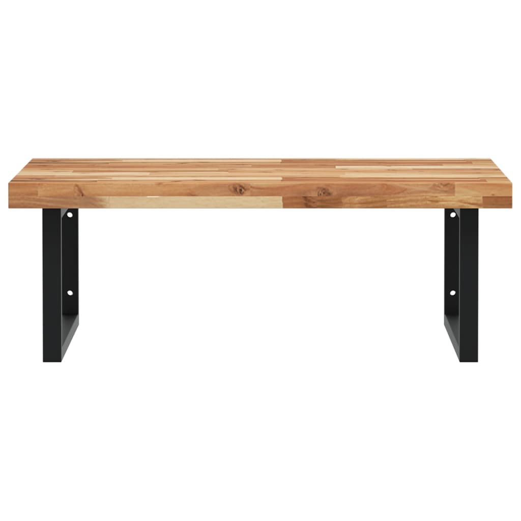 Étagère de vasque murale acier et bois massif d'acacia - XIOS