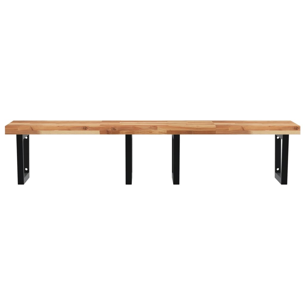 Étagère de vasque murale acier et bois massif d'acacia - XIOS