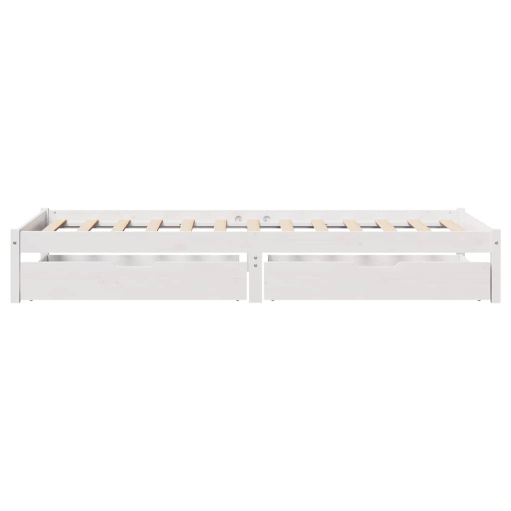 Cadre de lit sans matelas blanc 75x190 cm bois de pin massif - XIOS