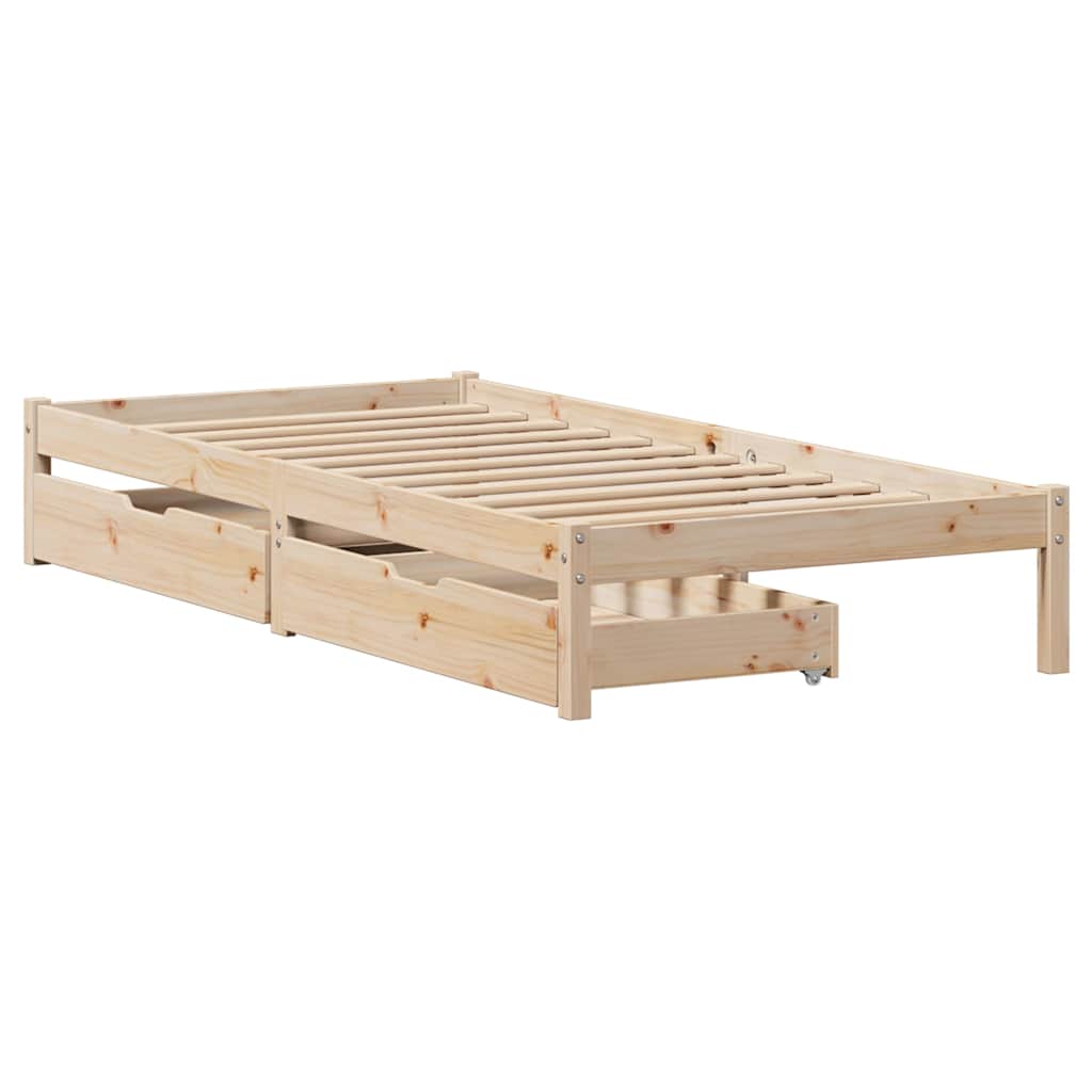 Cadre de lit sans matelas 90x200 cm bois de pin massif - XIOS