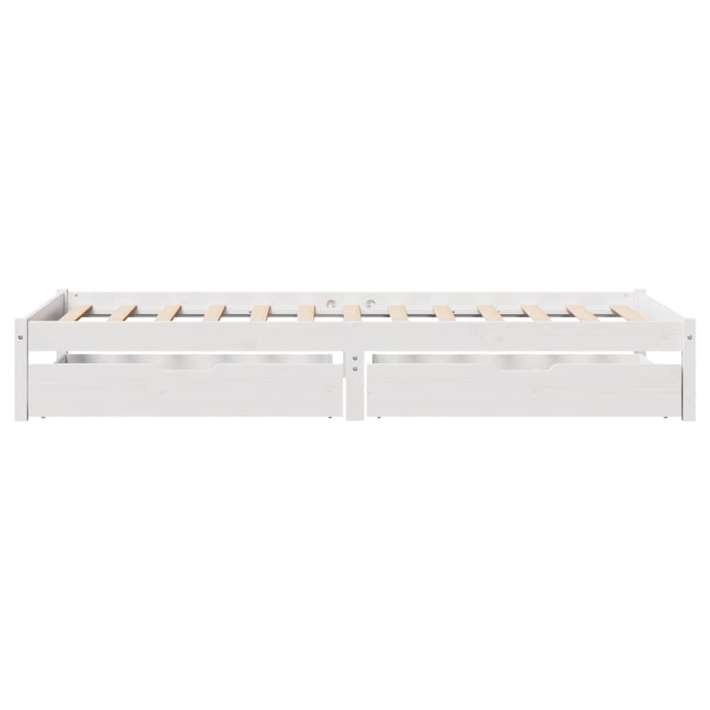 Cadre de lit sans matelas blanc 90x200 cm bois de pin massif - XIOS
