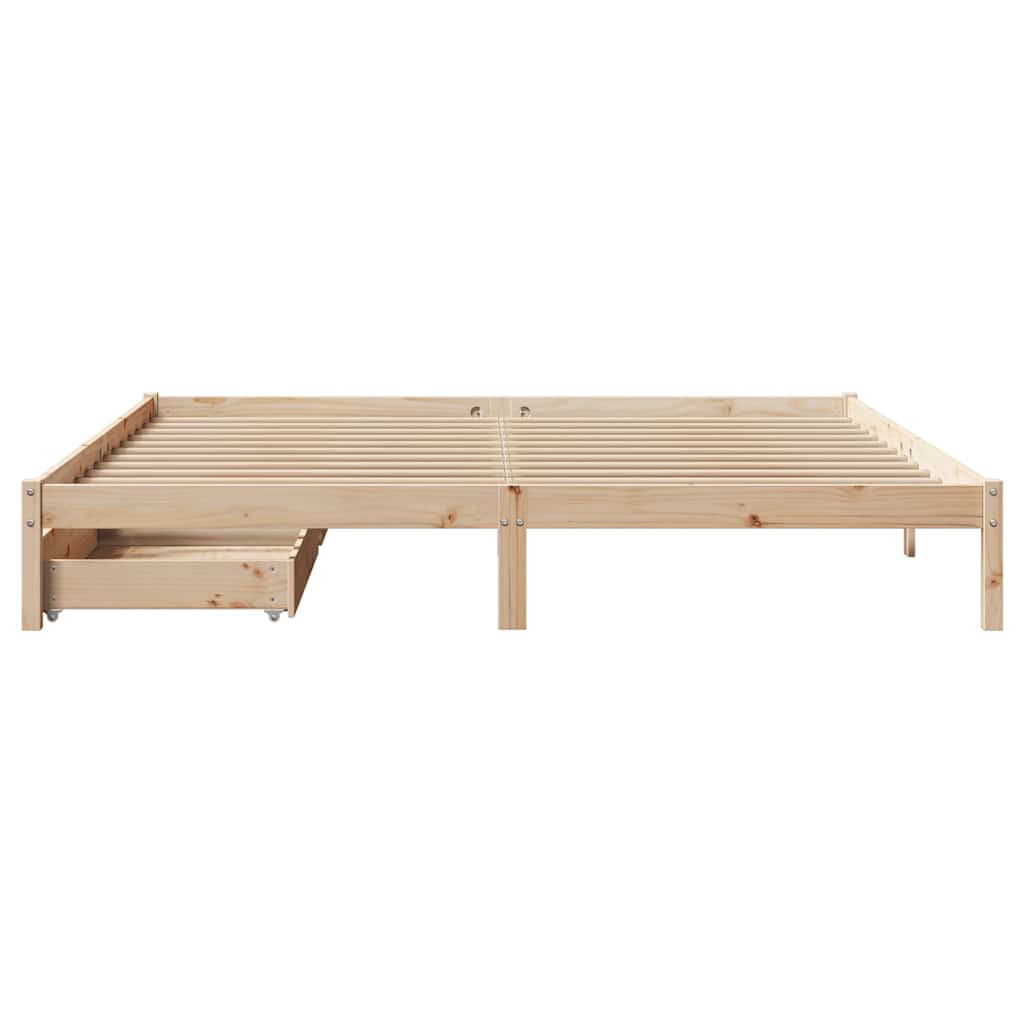 Cadre de lit sans matelas 200x200 cm bois massif de pin - XIOS