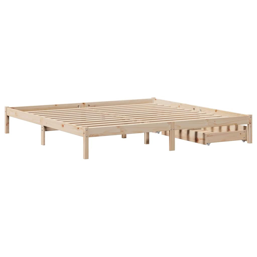 Cadre de lit sans matelas 200x200 cm bois massif de pin - XIOS