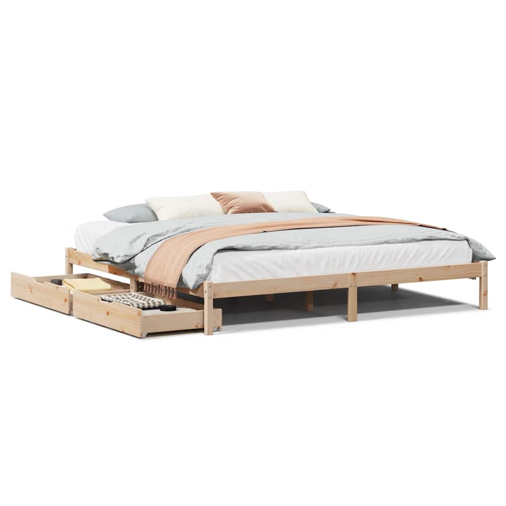 Cadre de lit sans matelas 200x200 cm bois massif de pin - XIOS