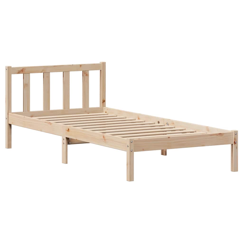 Cadre de lit sans matelas 75x190 cm bois de pin massif - XIOS