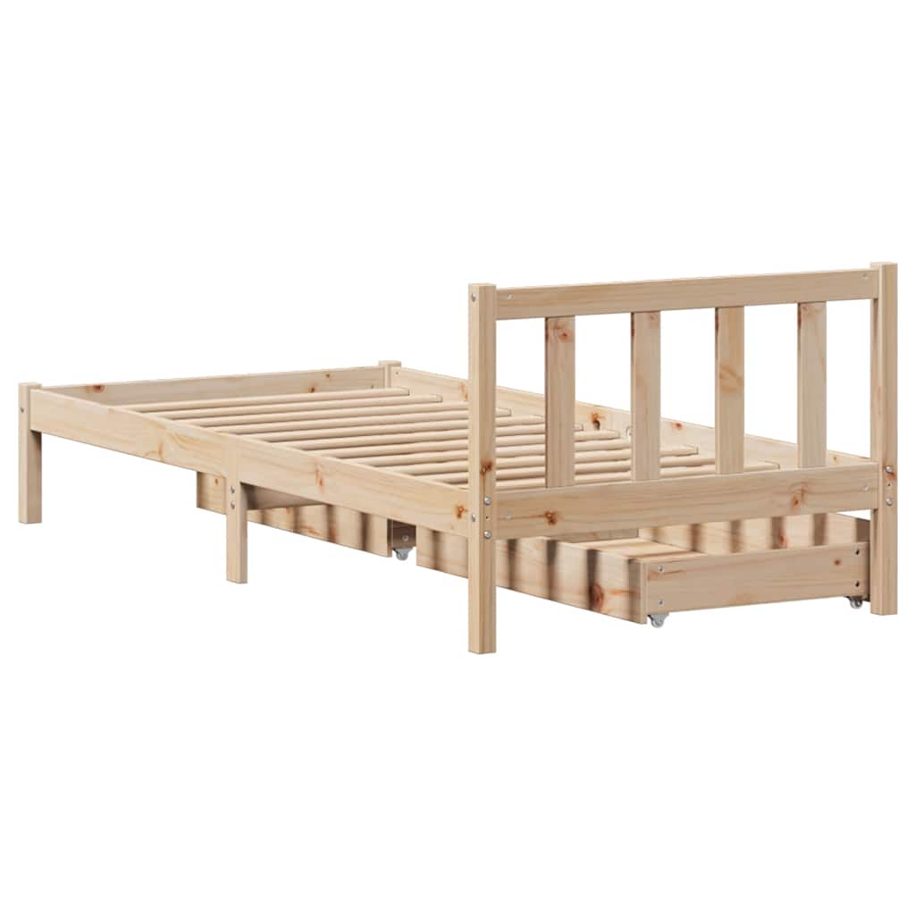 Cadre de lit sans matelas 90x190 cm bois de pin massif - XIOS