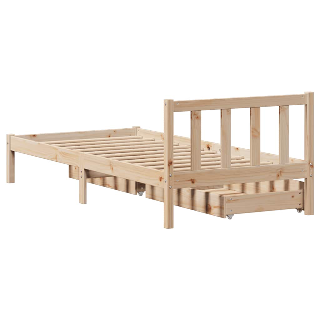 Cadre de lit sans matelas 90x200 cm bois de pin massif - XIOS