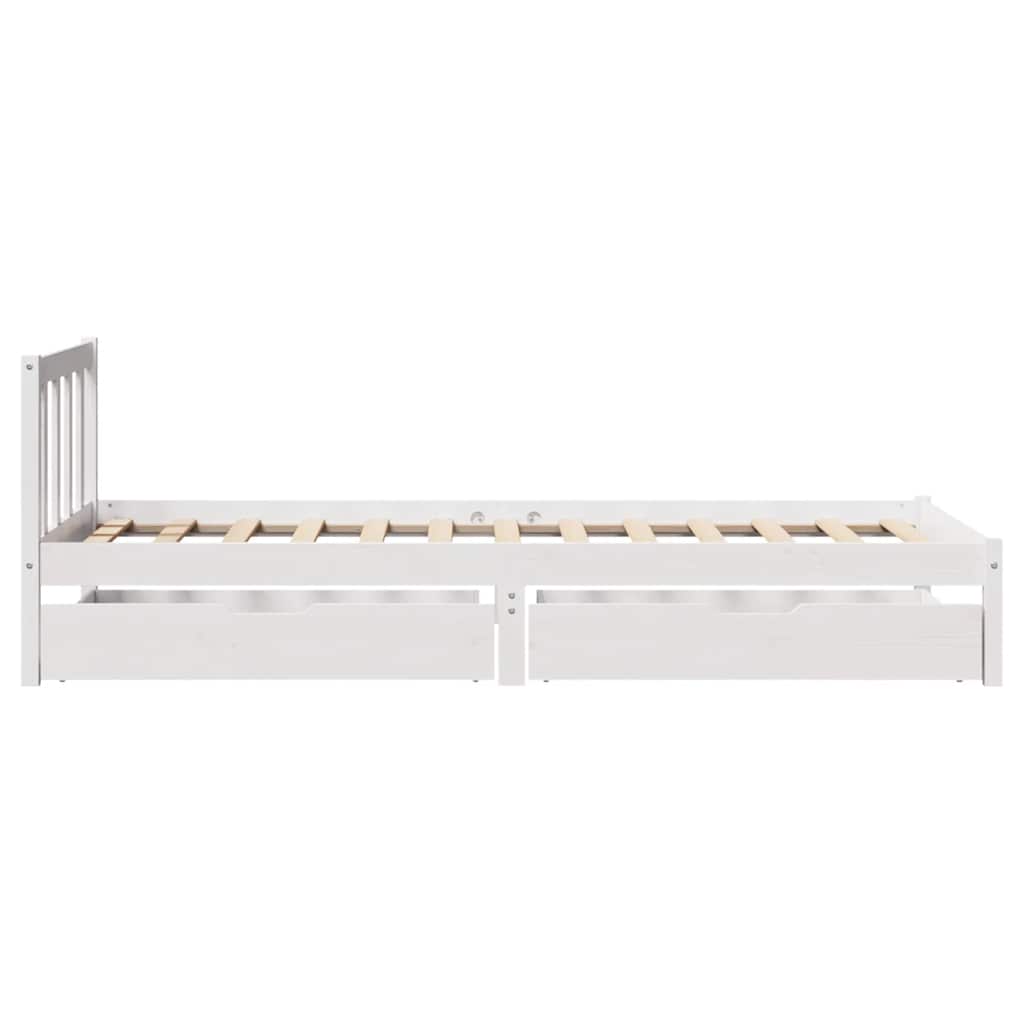 Cadre de lit sans matelas blanc 100x200 cm bois de pin massif - XIOS