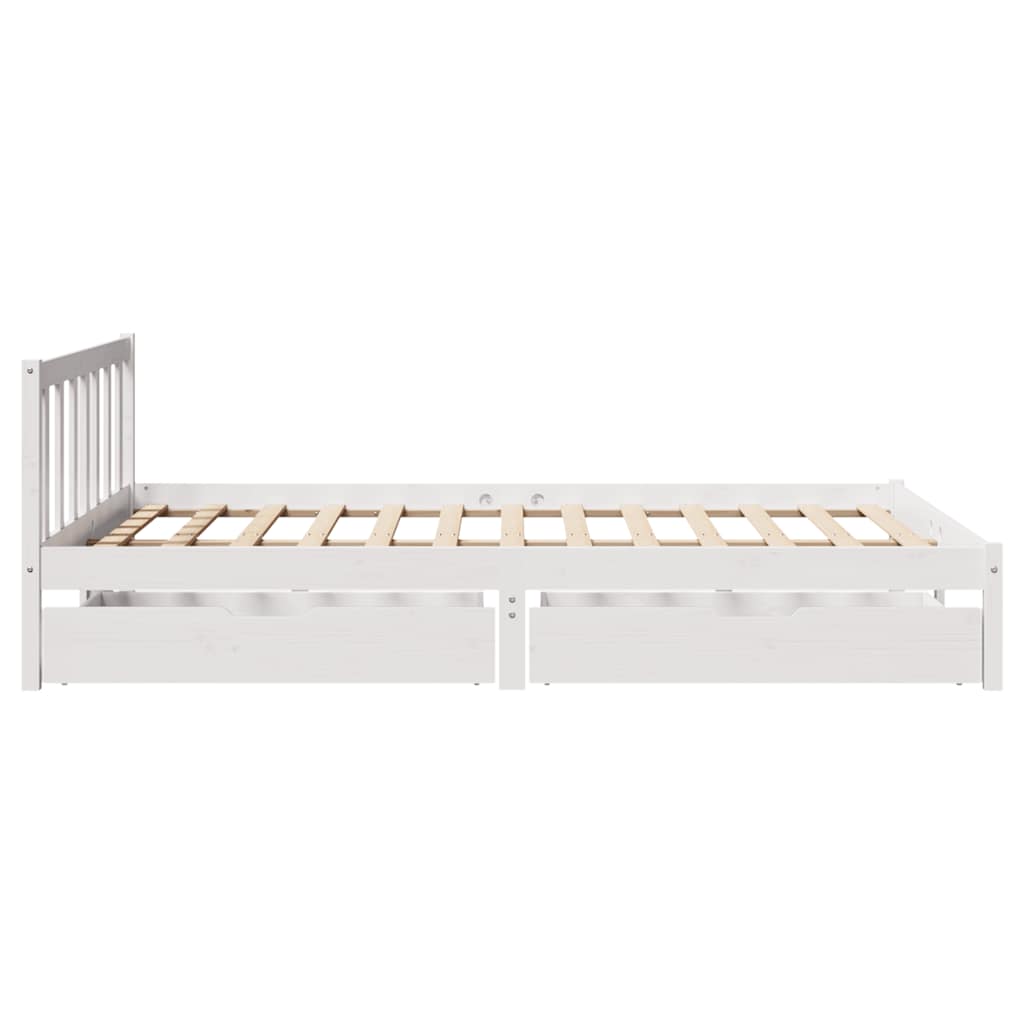 Cadre de lit sans matelas blanc 120x200 cm bois de pin massif - XIOS