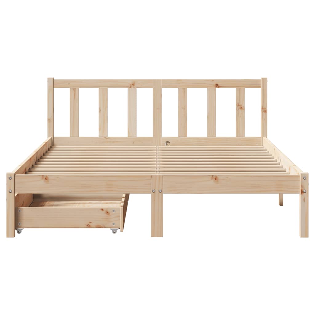 Cadre de lit sans matelas 160x200 cm bois massif de pin - XIOS