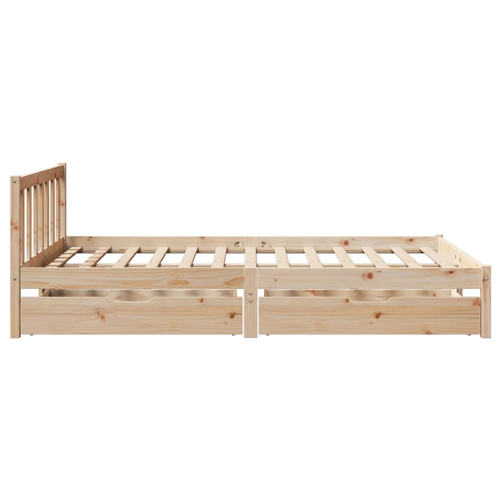 Cadre de lit sans matelas 160x200 cm bois massif de pin - XIOS