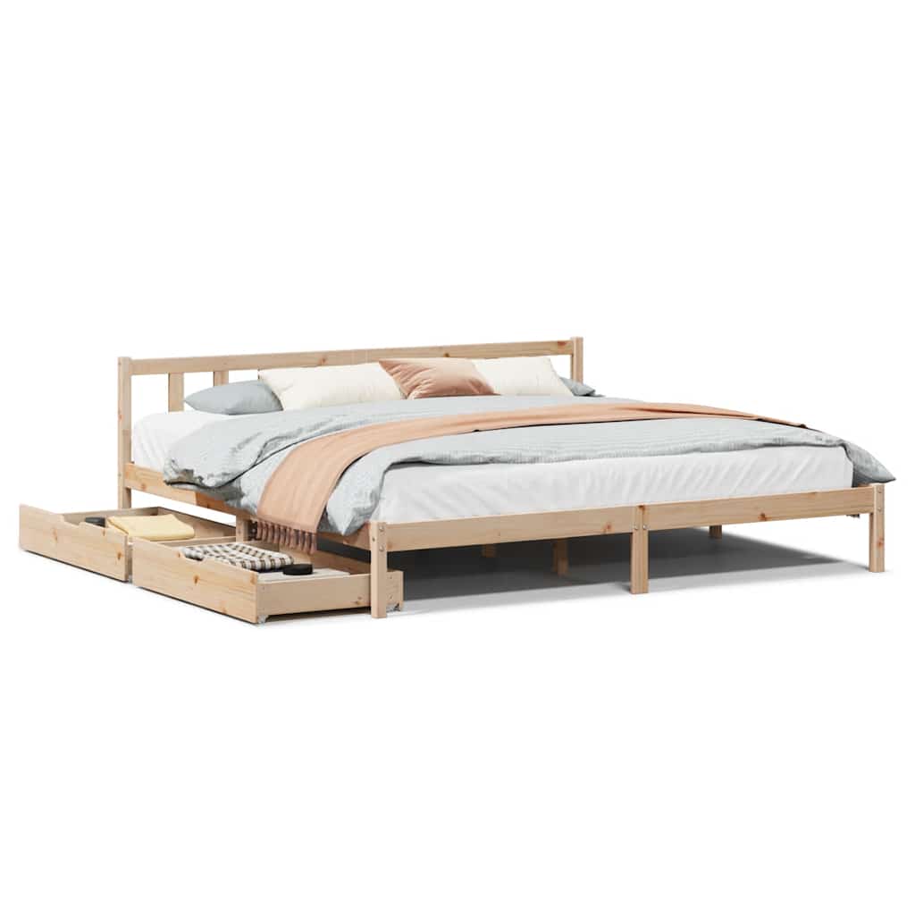 Cadre de lit sans matelas 200x200 cm bois massif de pin - XIOS