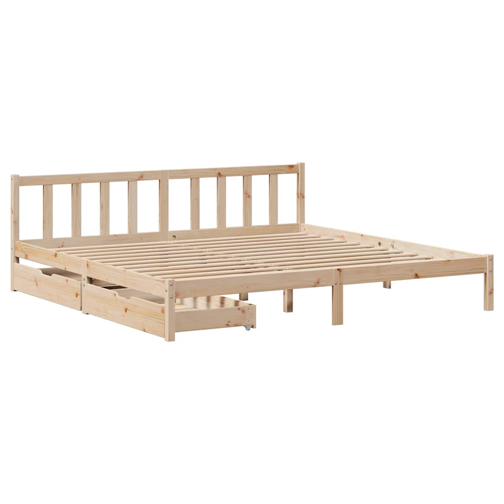 Cadre de lit sans matelas 200x200 cm bois massif de pin - XIOS
