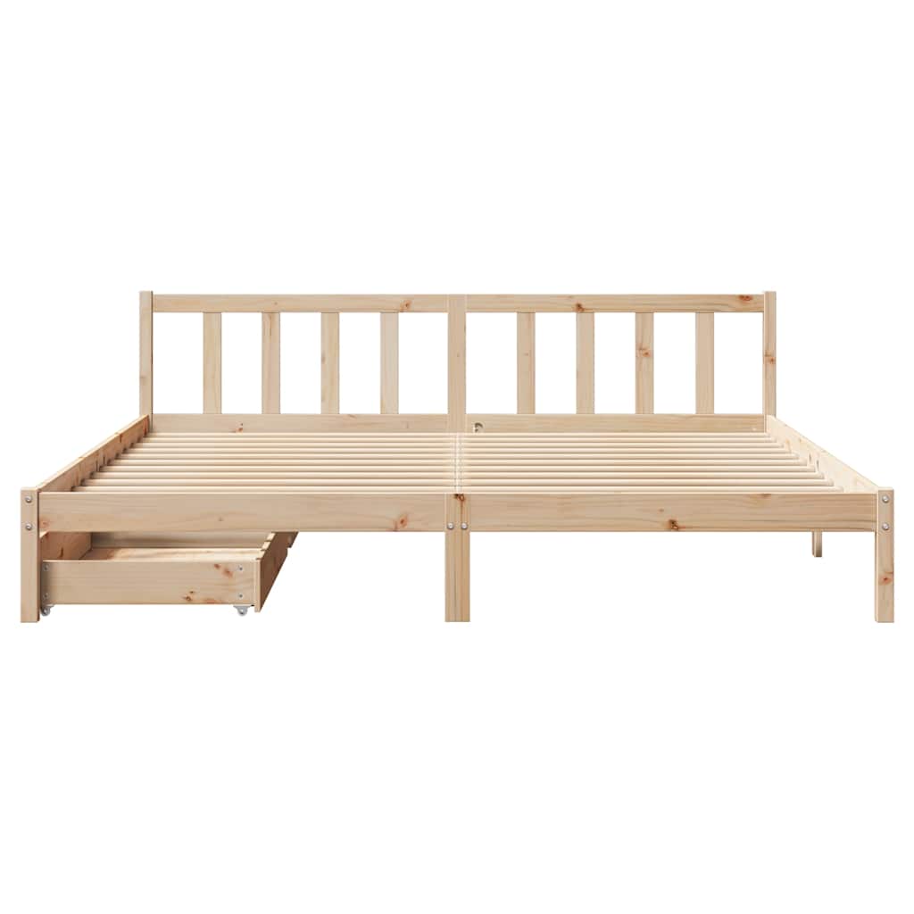Cadre de lit sans matelas 200x200 cm bois massif de pin - XIOS