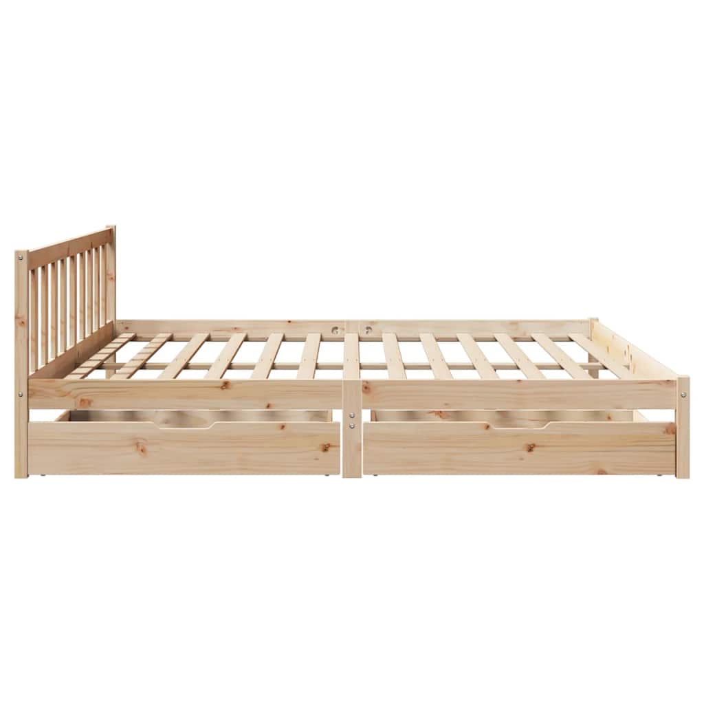Cadre de lit sans matelas 200x200 cm bois massif de pin - XIOS
