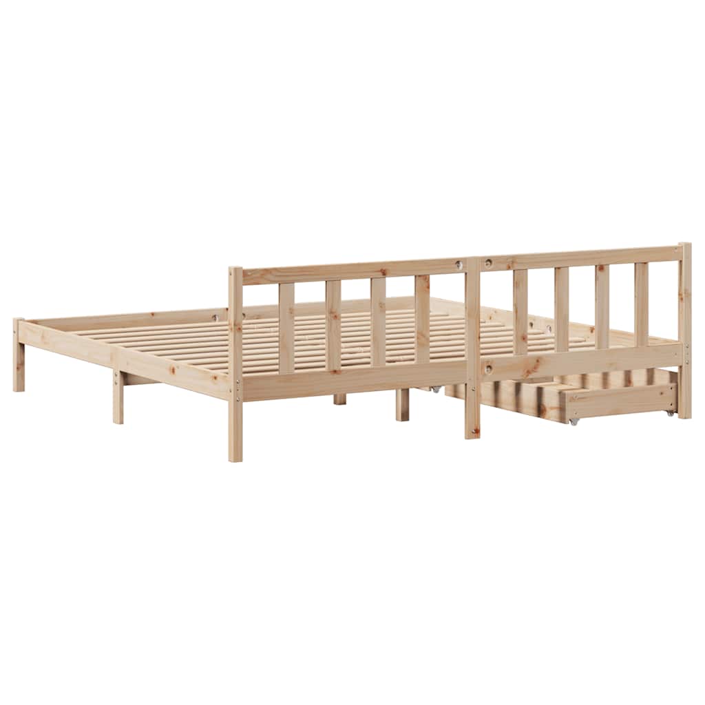 Cadre de lit sans matelas 200x200 cm bois massif de pin - XIOS