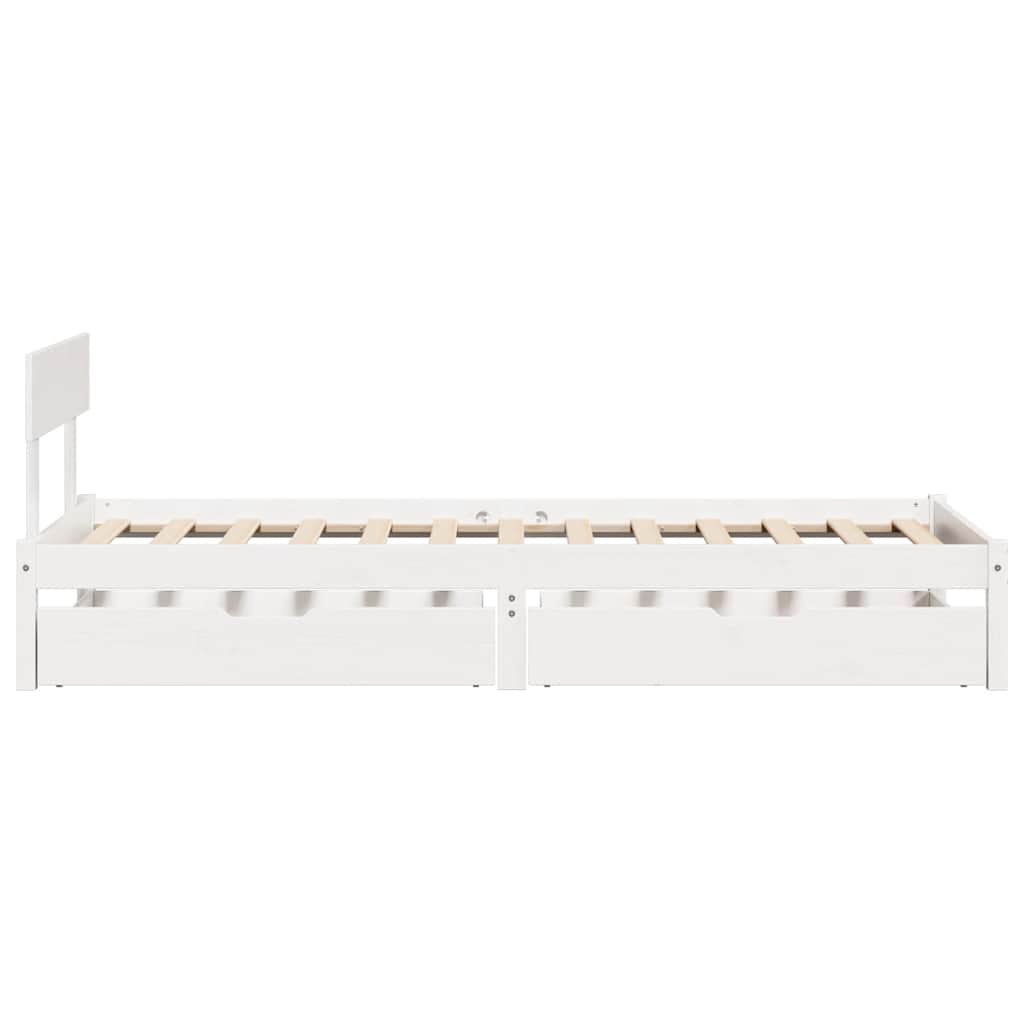 Cadre de lit sans matelas blanc 90x190 cm bois de pin massif - XIOS