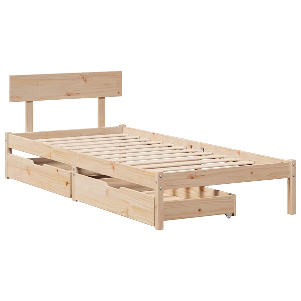 Cadre de lit sans matelas 90x200 cm bois de pin massif - XIOS