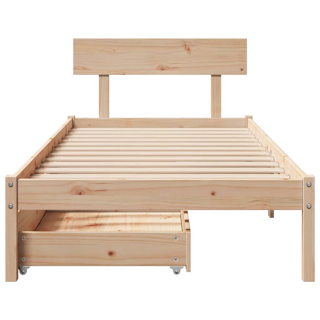 Cadre de lit sans matelas 90x200 cm bois de pin massif - XIOS