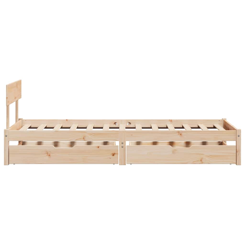 Cadre de lit sans matelas 90x200 cm bois de pin massif - XIOS