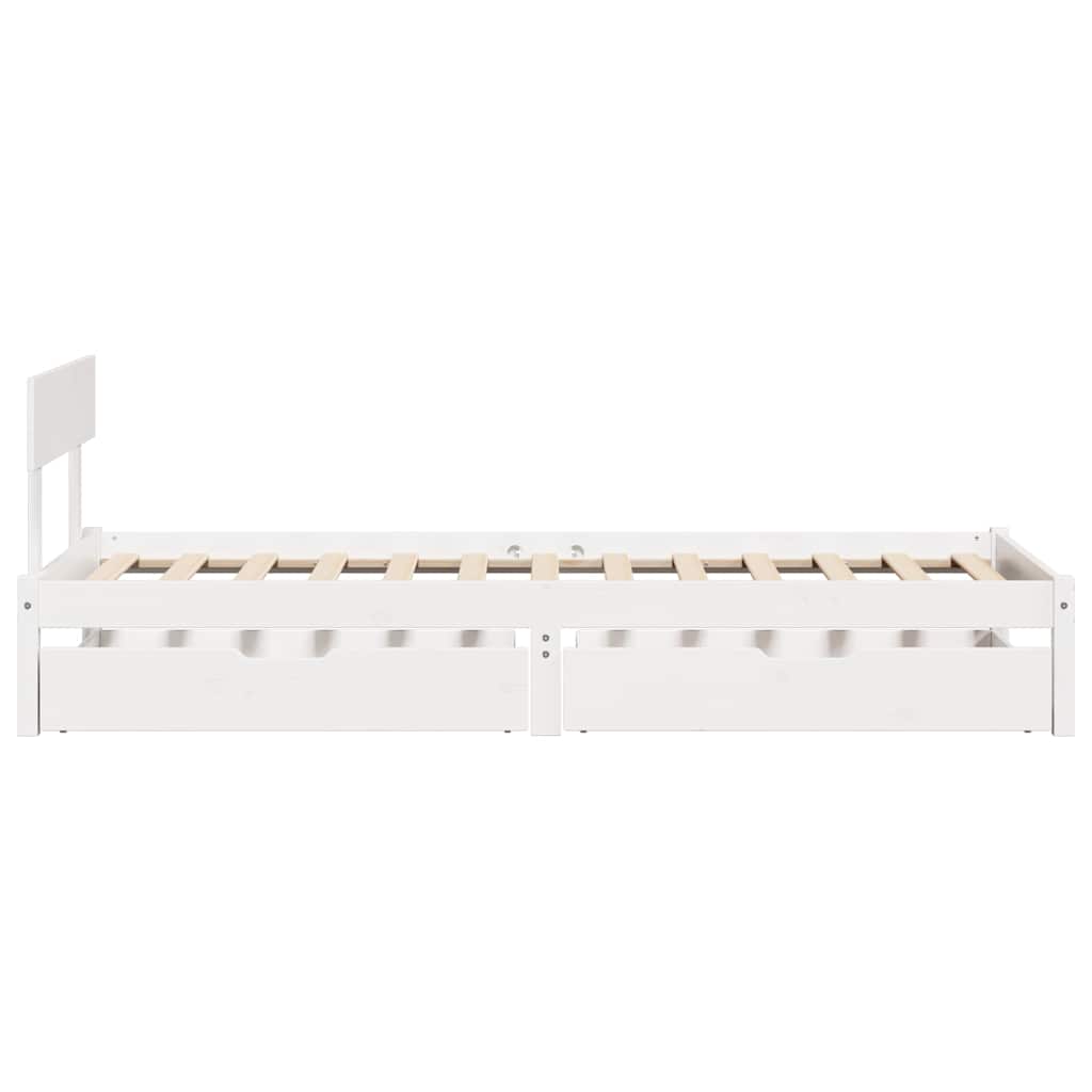 Cadre de lit sans matelas blanc 90x200 cm bois de pin massif - XIOS