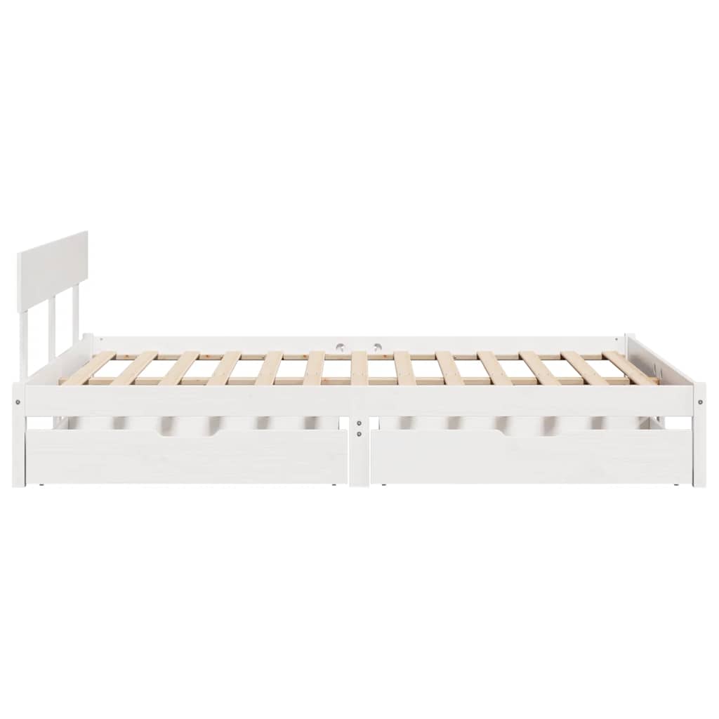 Cadre de lit sans matelas blanc 120x200 cm bois de pin massif - XIOS
