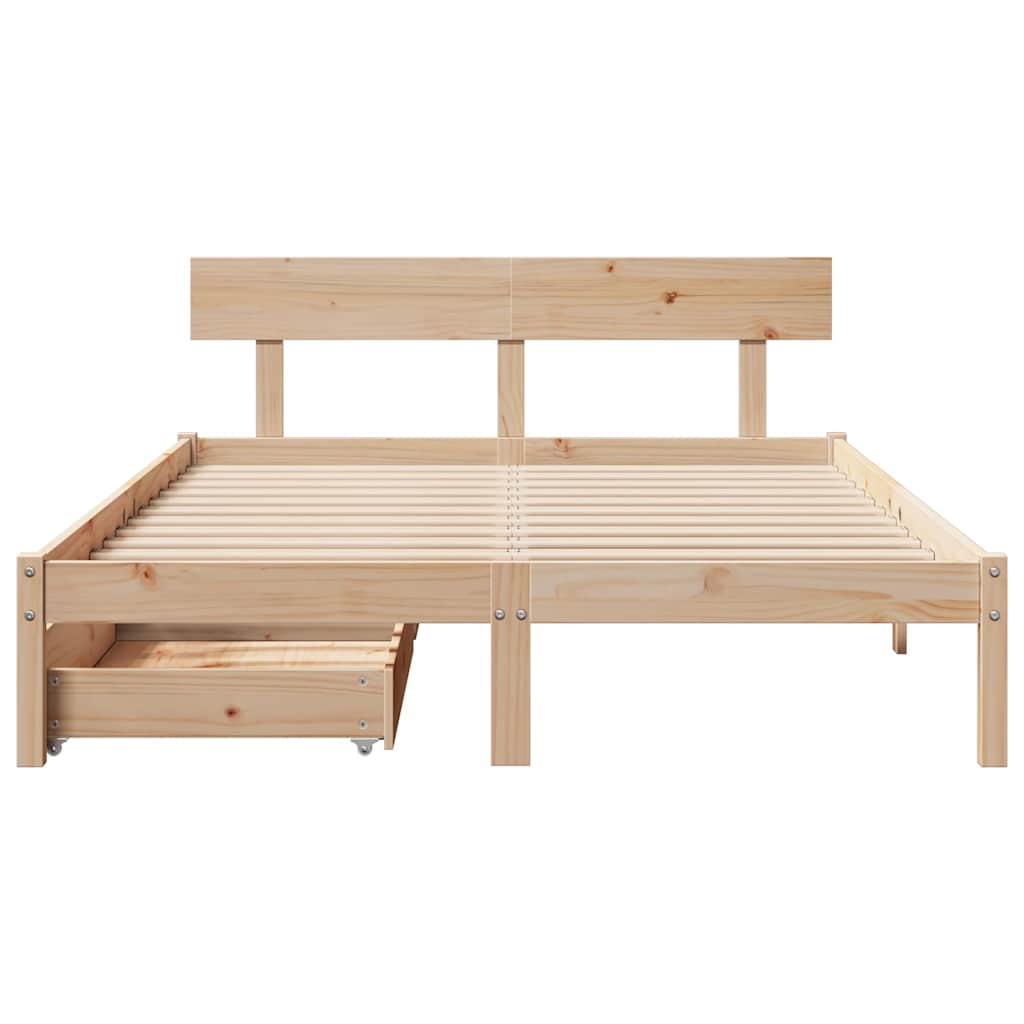 Cadre de lit sans matelas 160x200 cm bois massif de pin - XIOS