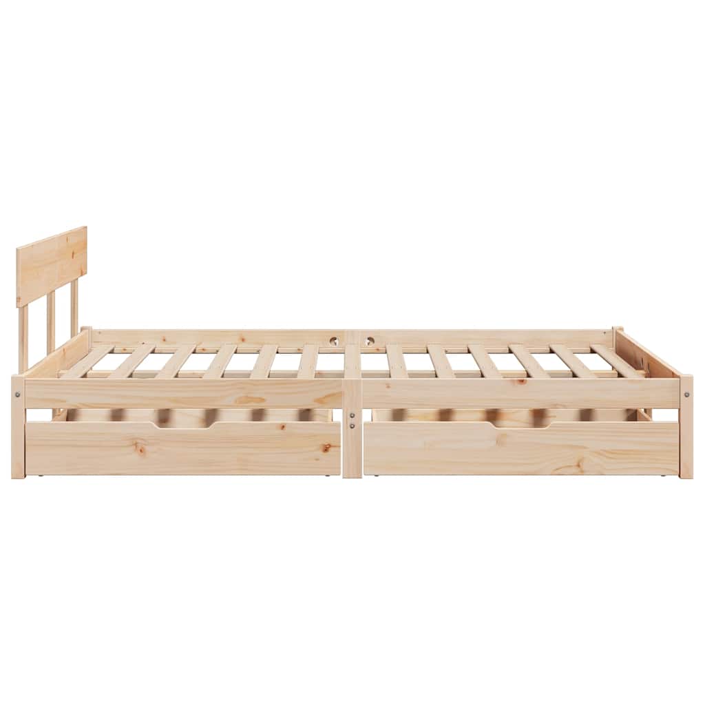 Cadre de lit sans matelas 160x200 cm bois massif de pin - XIOS