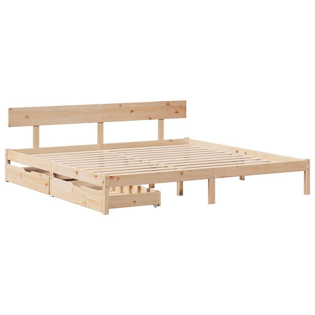 Cadre de lit sans matelas 200x200 cm bois massif de pin - XIOS