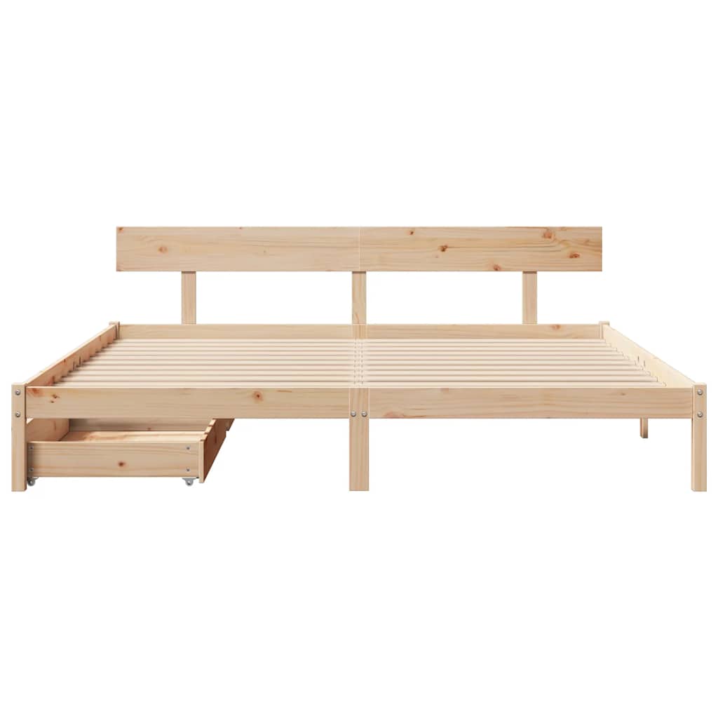 Cadre de lit sans matelas 200x200 cm bois massif de pin - XIOS