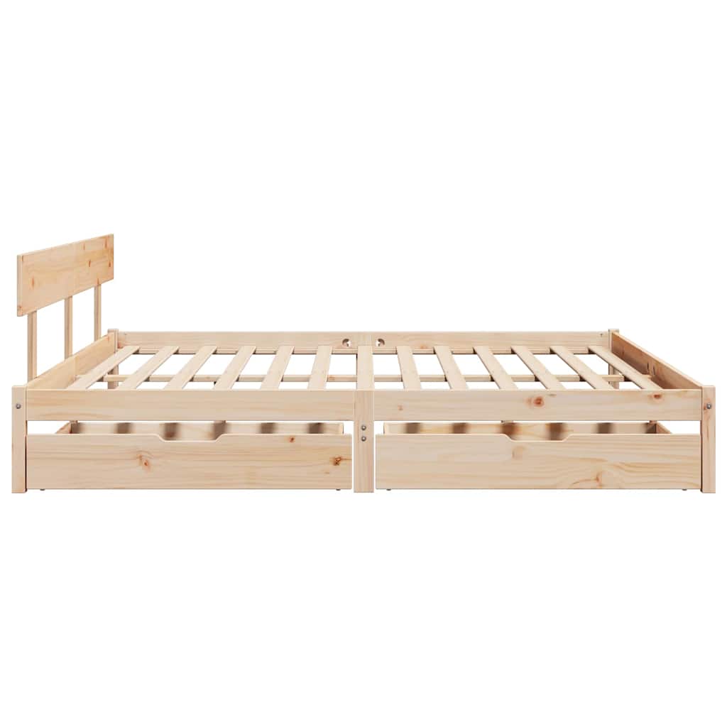 Cadre de lit sans matelas 200x200 cm bois massif de pin - XIOS