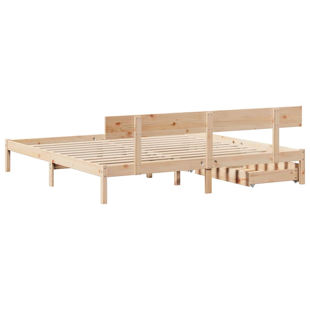 Cadre de lit sans matelas 200x200 cm bois massif de pin - XIOS
