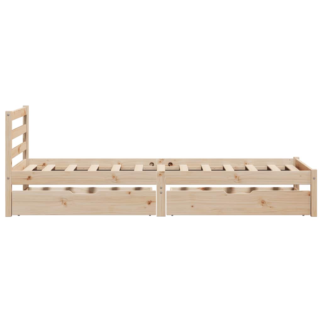 Cadre de lit sans matelas 75x190 cm bois de pin massif - XIOS