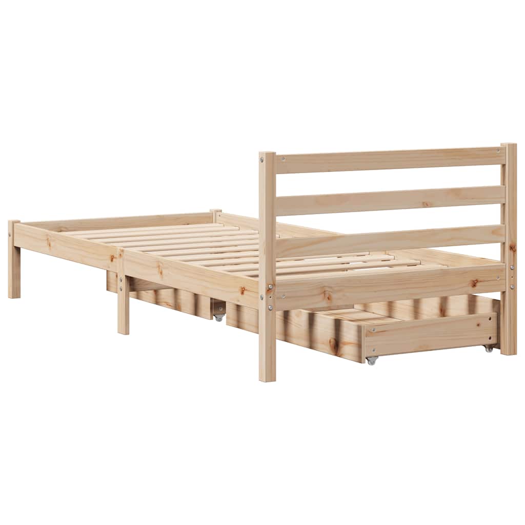 Cadre de lit sans matelas 90x190 cm bois de pin massif - XIOS